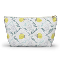 Lemon Tile Accessory Pouch w T-bottom in Aqua